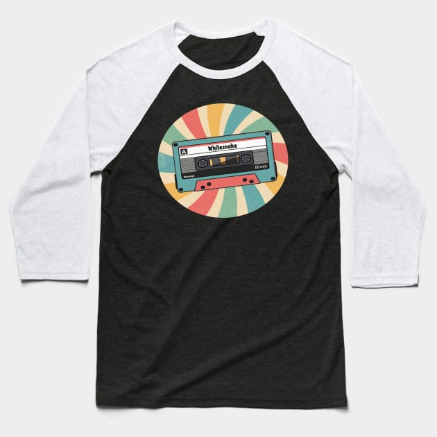 retro whitesnake Baseball T-Shirt by Saha Paloma Ilustra